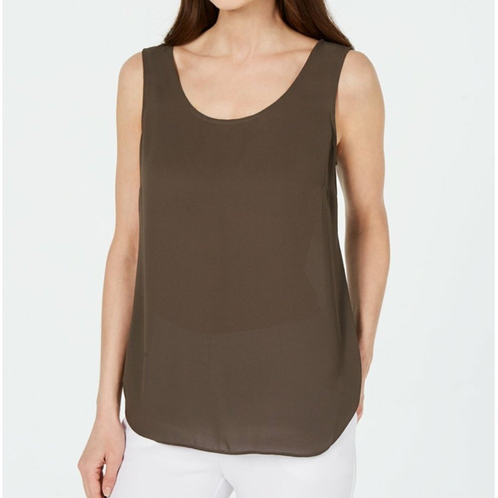 NEW ALFANI SLEEVELESS SCOOP-NECK SHELL